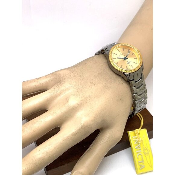 Invicta Women's Watch 14911 Angel Quartz Gold Dial Gray Ceramic Band 32mm - Picture 5 of 14